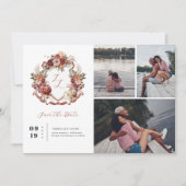 Save The Date Fleurs d'automne | Floral Crest Mariage 4 Photo (Devant)