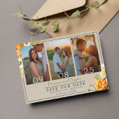 Save The Date Fleurs d'automne Floral Vert Orange Mariage