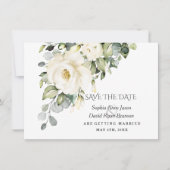 Save The Date Fleurs de aquarelle blanche Charm se marient (Devant)