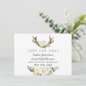 Save The Date Fleurs de aquarelle blanche charme mariage florais (Debout devant)