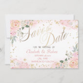 Save The Date Fleurs de aquarelle chic flocons de neige (Devant)