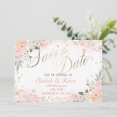 Save The Date Fleurs de aquarelle chic flocons de neige (Debout devant)