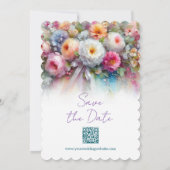 Save The Date Fleurs de aquarelle Script Sauvegarder La Date Sca (Dos)