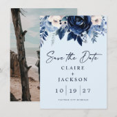 Save The Date Fleurs de Bleu (Devant / Derrière)