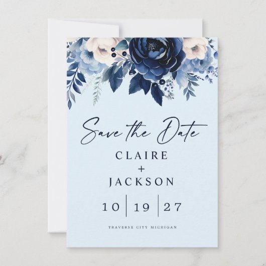 Save The Date Fleurs de Bleu (Devant)