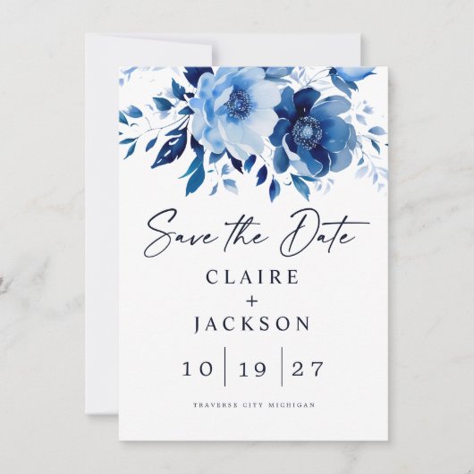 Save The Date Fleurs de Bleu (Devant)
