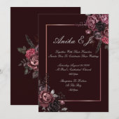 Save The Date fleurs de Bourgogne mariage d'automne (Devant / Derrière)