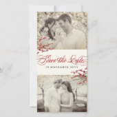 Save The Date Fleurs de cerises rouges Fleurs de Sakura Zen asia (Devant)