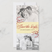 Save The Date Fleurs de cerisier rouges Fleurs de Sakura asiatiq (Devant)