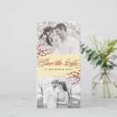 Save The Date Fleurs de cerisier rouges Fleurs de Sakura asiatiq (Debout devant)