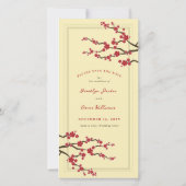 Save The Date Fleurs de cerisier rouges Fleurs de Sakura asiatiq (Dos)