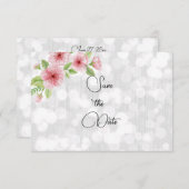 Save The Date Fleurs de cerisiers rose aquarelle (Devant / Derrière)