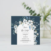 Save The Date Fleurs de coton et eucalyptus (Debout devant)