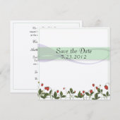 Save The Date Fleurs de fraises (Devant / Derrière)