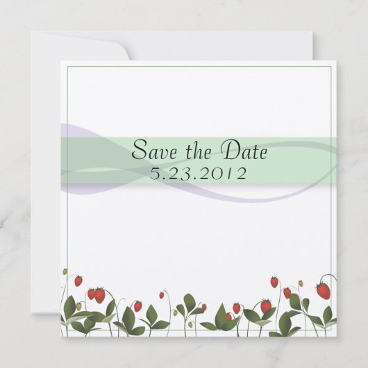 Save The Date Fleurs de fraises (Devant)