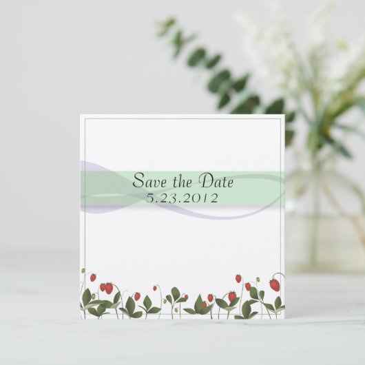 Save The Date Fleurs de fraises (Debout devant)
