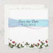 Save The Date Fleurs de fraises | Réservez la date (Devant / Derrière)