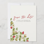 Save The Date Fleurs de fraises rouges sucrées Mariage (Dos)
