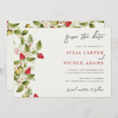 Save The Date Fleurs de fraises rouges sucrées Mariage (Devant / Derrière)