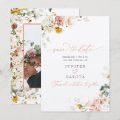 Save The Date Fleurs de jardin d'automne aquarelle PixDezines (Devant / Derrière)