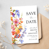 Save The Date Fleurs de jardin Élégant Mariage Fleur sauvage