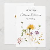 Save The Date Fleurs de jardin élégantes (Devant / Derrière)