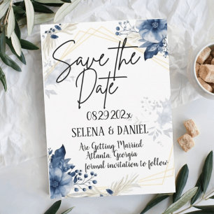 Save The Date "Fleurs de l'Anémone Bleue : Mariage Floral"
