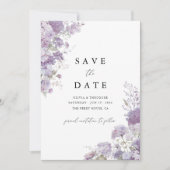 Save The Date Fleurs de Lavande Élégantes Mariage Date à Réserve (Devant)