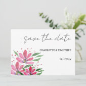 Save The Date Fleurs de Lotus Rustiques Art à l'aquarelle (Debout devant)