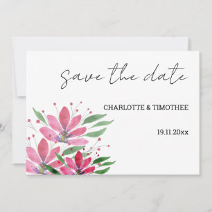 Save The Date Fleurs de Lotus Rustiques Art à l'aquarelle