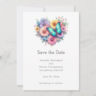 Save The Date Fleurs de marguerite avec un beau mariage de papil
