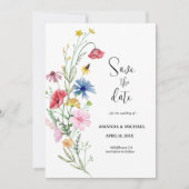 Save The Date Fleurs de mariage de fleurs sauvages (Devant)
