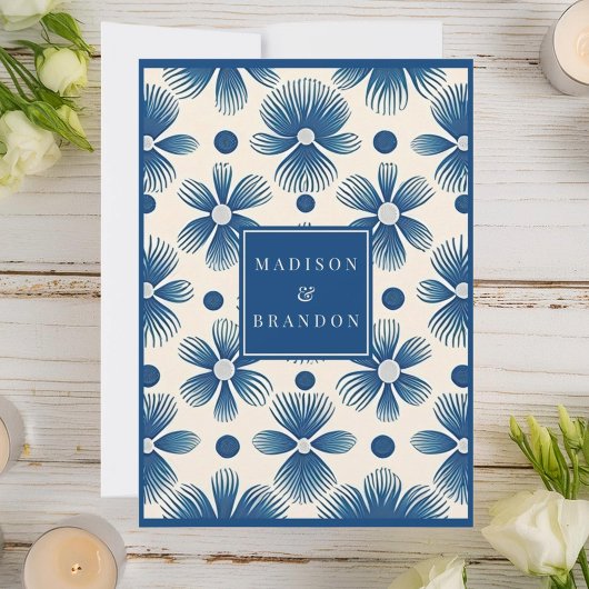 Save The Date Fleurs de mariage du milieu du siècle