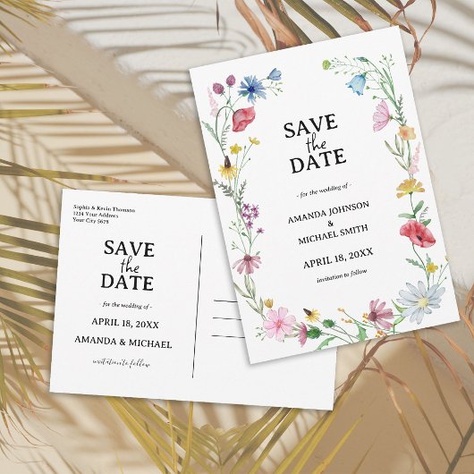 Save The Date Fleurs de mariage Wildflower 