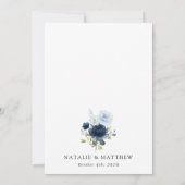 Save The Date Fleurs de marine, Fleurs bleues, Boho, Mariage flo (Dos)