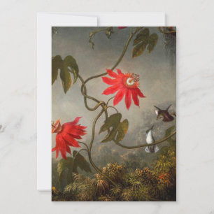 Save The Date Fleurs de passion avec tête de colibris