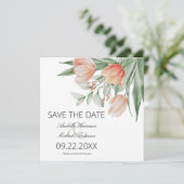 Save The Date Fleurs de pêche aquarelle de printemps (Debout devant)