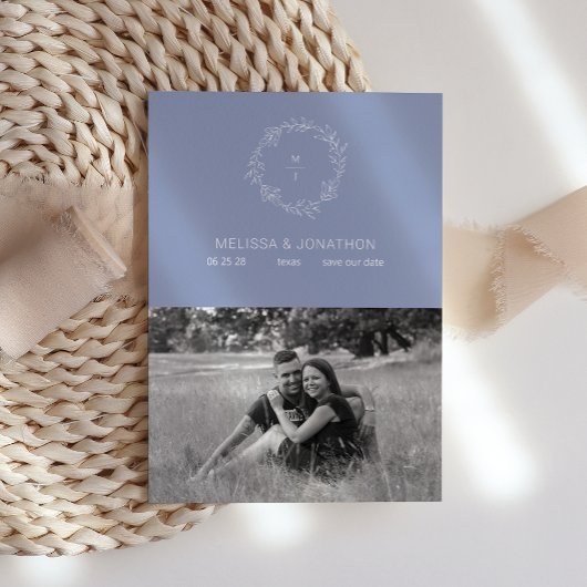 Save The Date Fleurs de Pervenche Mariée Boho Enregistrez La Dat