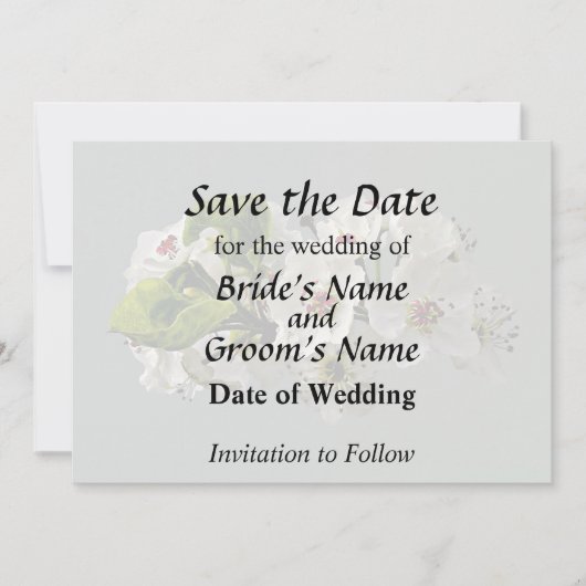 Save The Date Fleurs de poirier blanc en fleurs (Devant)