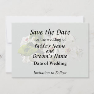 Save The Date Fleurs de poirier blanc en fleurs
