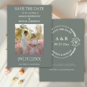 Save The Date Fleurs de prairie Sirocco Green Photo Enregistrer