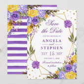Save The Date Fleurs de printemps à l'aquarelle Boho Cadre de ma (Devant / Derrière)