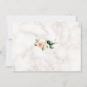 Save The Date Fleurs de rose luxe Cadre doré Marbre Mariage (Dos)