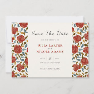 Save The Date Fleurs de Rose Sauvage Jardin Affaire Mariage
