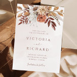 Save The Date Fleurs de rouille en terre cuite Boho Mariage de f<br><div class="desc">Style bohème moderne Sauvez les cartes datant avec des fleurs d'aquarelle et des feuilles de chute dans les tons terreux comme rouille brun,  orange brûlé et terre cuite. Un choix parfait pour les mariages d'automne.</div>