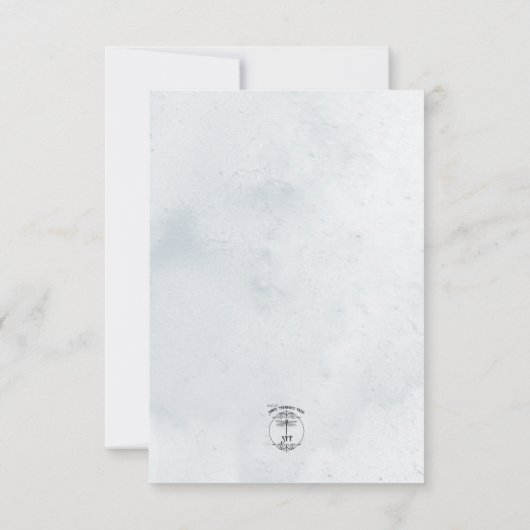 Save The Date Fleurs de sauce bleu Mariage blanc (Dos)