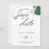 Save The Date Fleurs de sauge vertes et blanches modernes pour a (Devant)