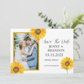 Save The Date Fleurs de soleil Élégante photo florale jaune mode (Debout devant)