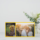 Save The Date Fleurs de soleil et Bottes rustiques Mariage Sauve (Debout devant)
