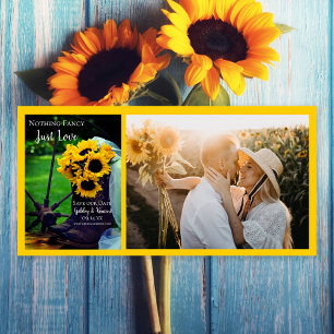 Save The Date Fleurs de soleil et Bottes rustiques Mariage Sauve